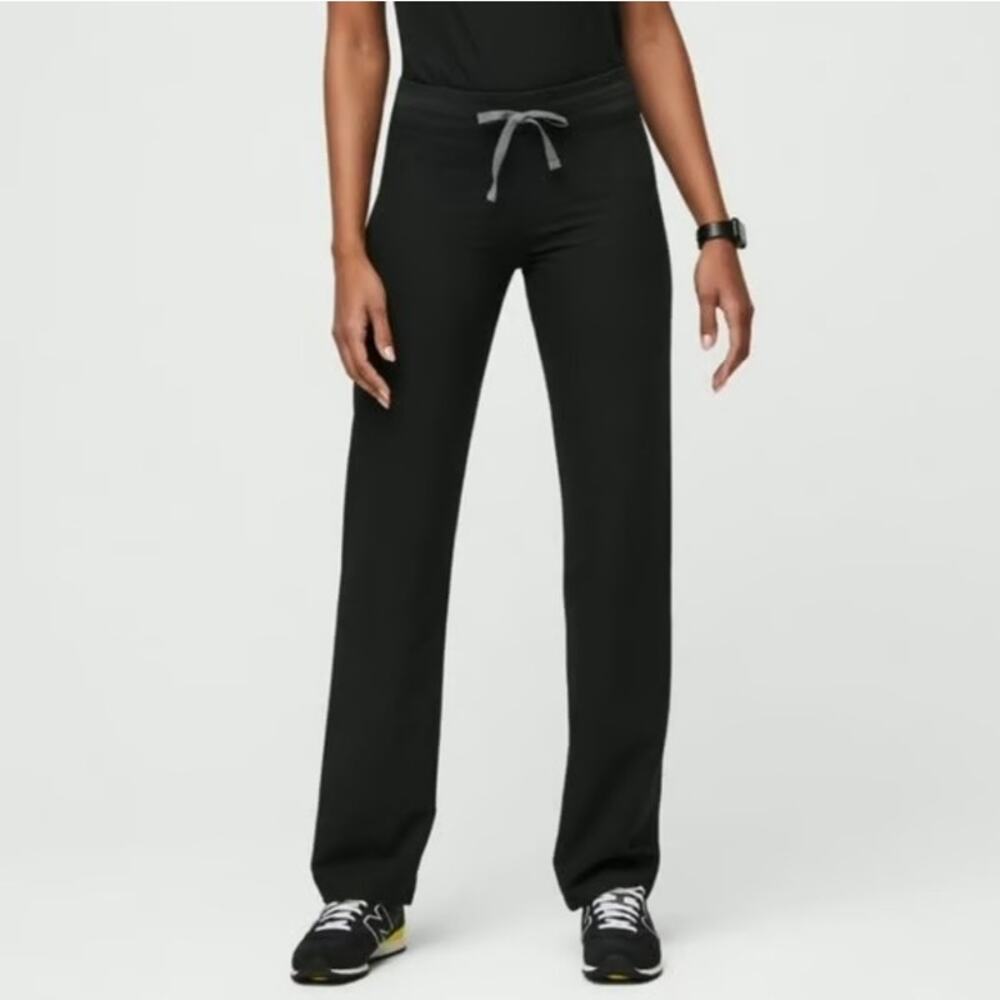 FIGS Pants L W36”L36”Inseam25,5”Black Grey-Drawstring Pocket Straight“Livingston